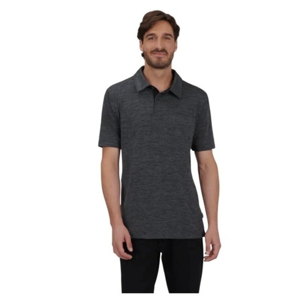 Ski-Doo Tech‎ Polo Shirt Charcoal Grey Knit Moisture Wicking Short Sleeve M